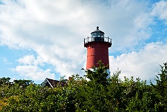 Nauset Lighthouse Tower in Cape Cod on a Summer Day